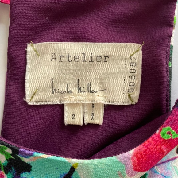 Nicole Miller Artelier Silk Floral Halter Dress | 2 - Picture 5 of 9